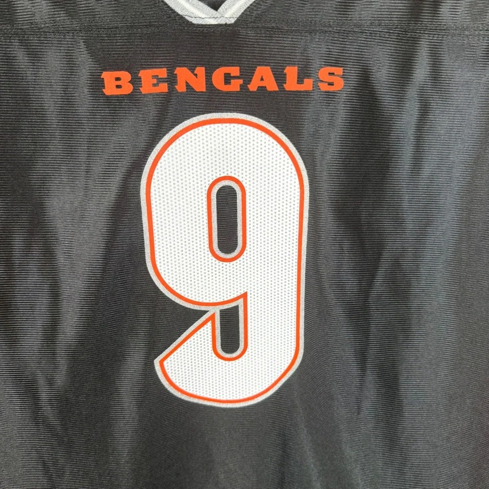 NFL Team Apparel Cincinnati Bengals Joe Burrow 9 Jersey Teens Large‎ Black NEW